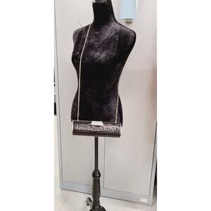 “Cristal” Brand Evening Faux Croc Barrel Bag Black Chain Strap PRE-OWNED